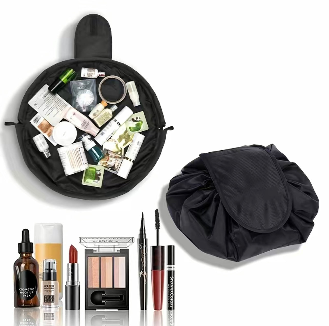 drawstring makeup travel bag Most Popular Products- TikTok Viral Drawstring Makeup & Cosmetics Bag – NuYu Body Sculpting
