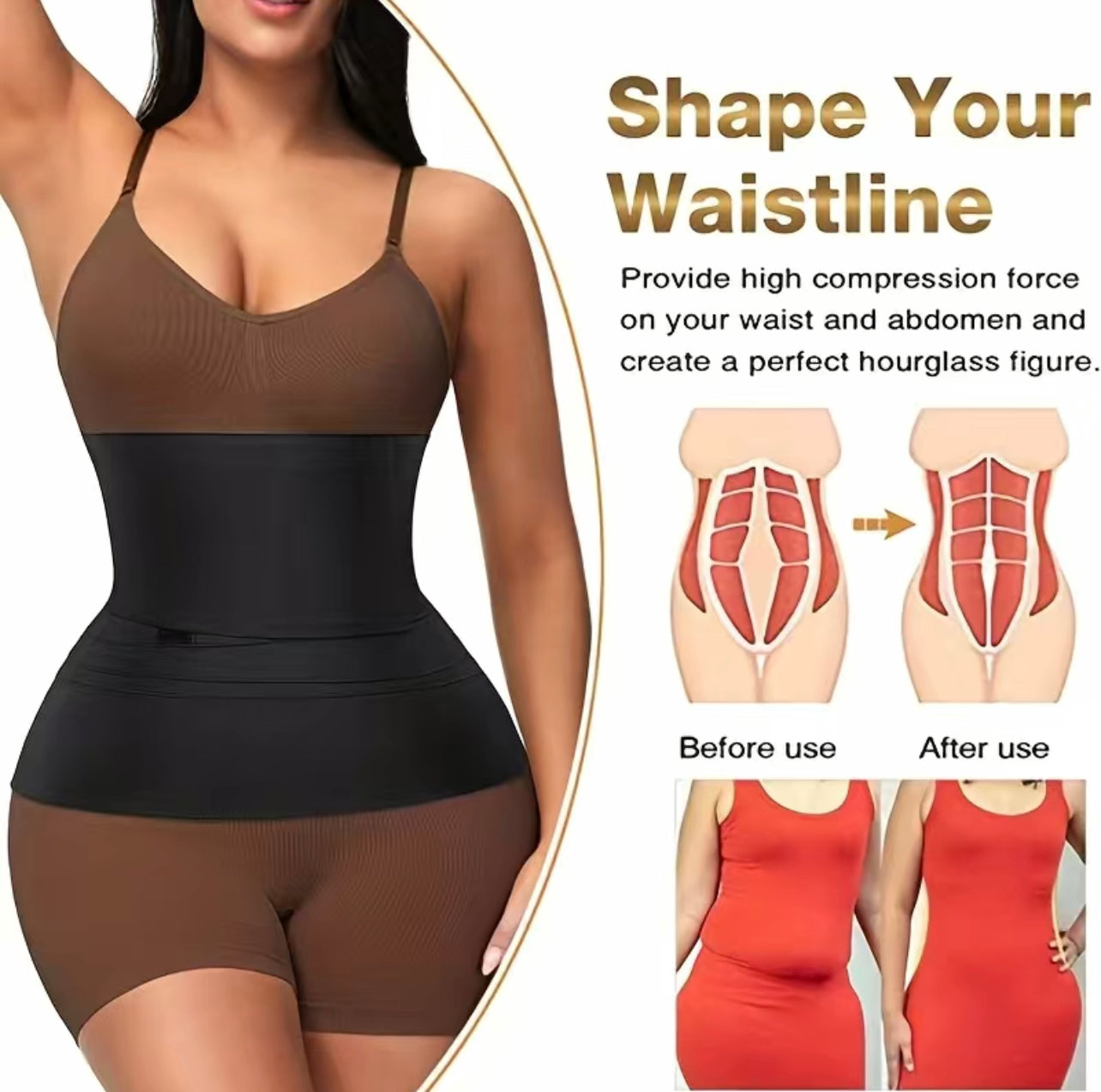 Achieve Body Goals Figure with Shapellx Waist Trainer - Sprinkle