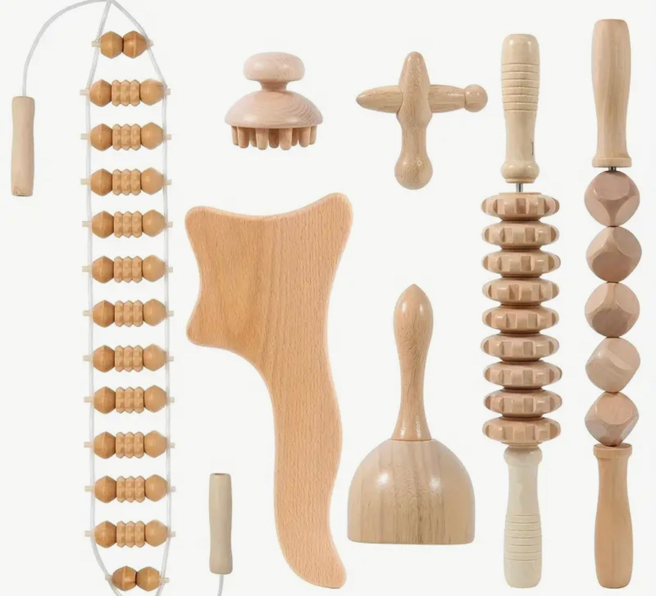 7 Piece Wood Therapy Body Sculpting Set – NuYu Body Sculpting