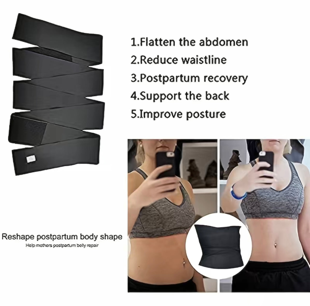 Waist Snatched Body Slimming Abdominal Wrap- Tiktok Viral Product! – NuYu  Body Sculpting