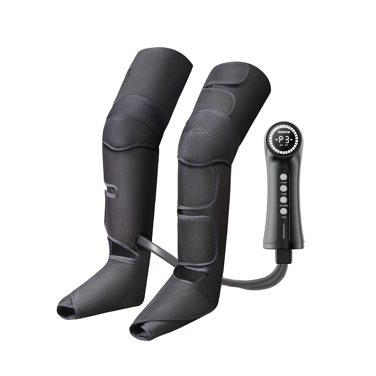 Compression therapy works by increasing blood flow and reducing swelling in the legs and feet, making it an effective treatment for a variety of conditions such as lymphedema, post operative swelling, venous insufficiency, and deep vein thrombosis. Includes hand held remote control with multiple compression level adjustments and varying heat temperature settings. 